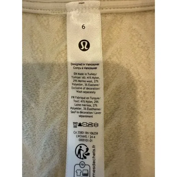 NWT Lululemon Scuba Half-Zip Engineered Warmth Cable-Knit Half Zip Size 6 - Picture 3 of 9